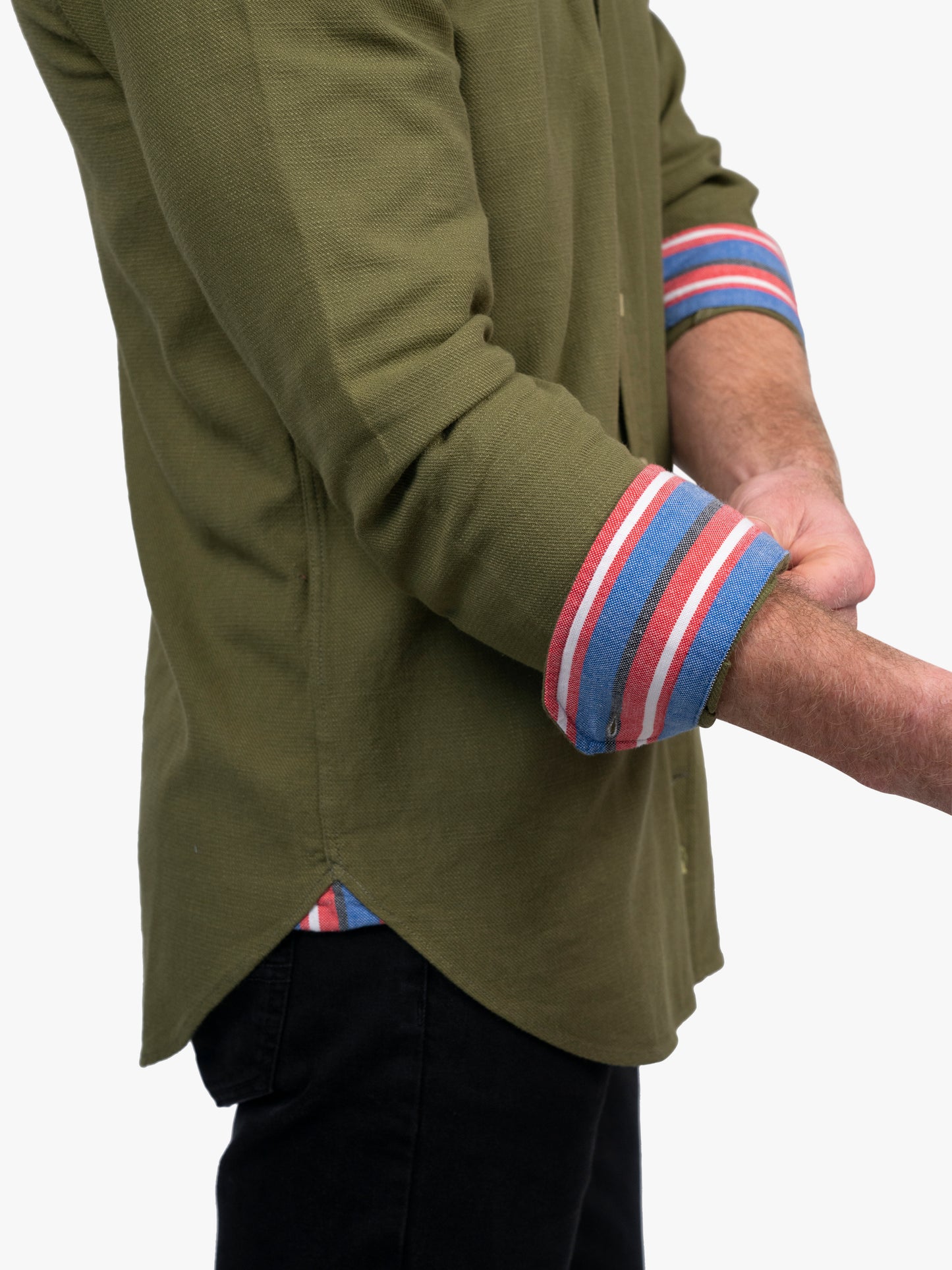 Koy Clothing brushed cotton shirt with Kikoy trim