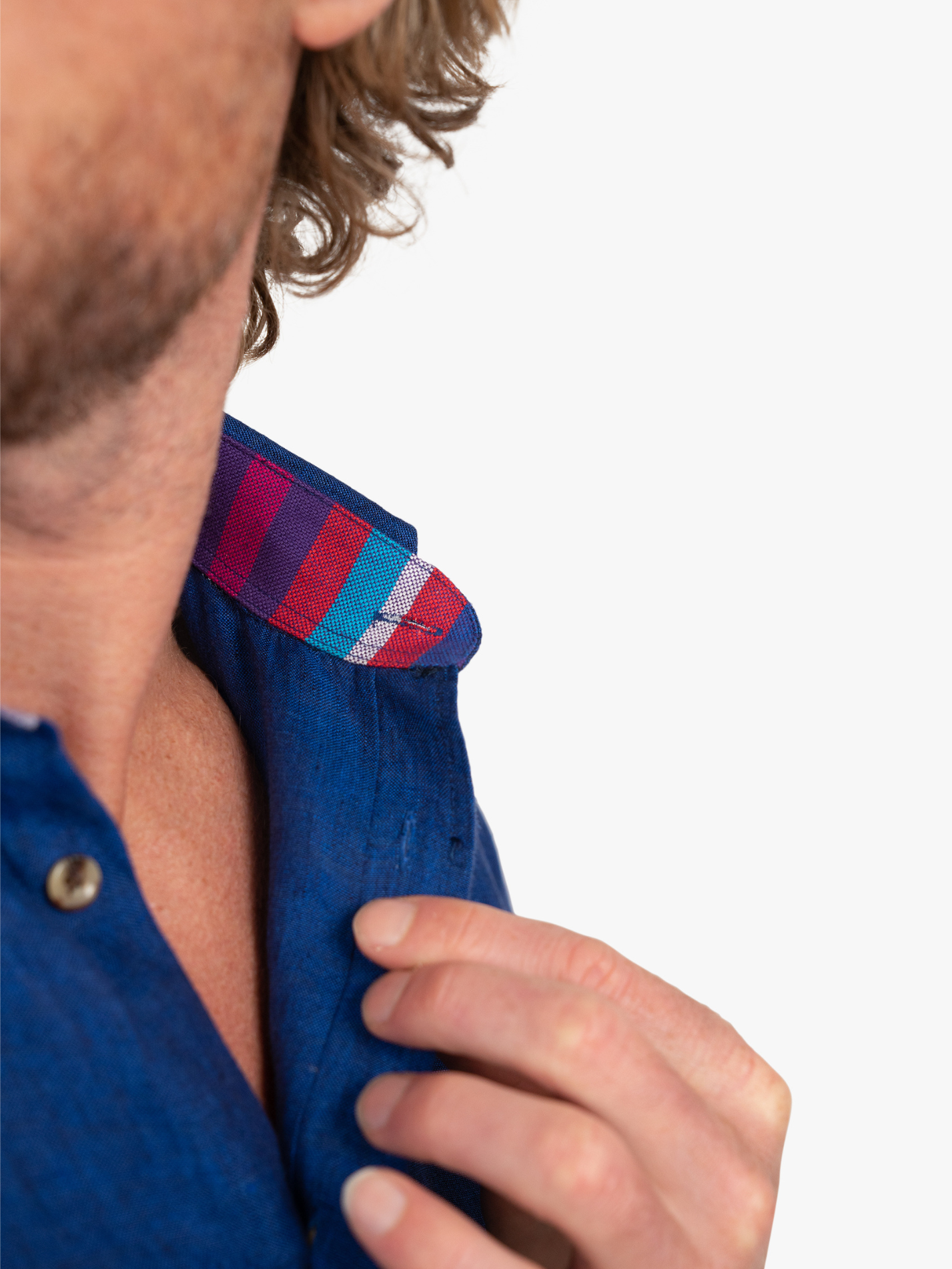 Short Sleeve Navy Linen Shirt
