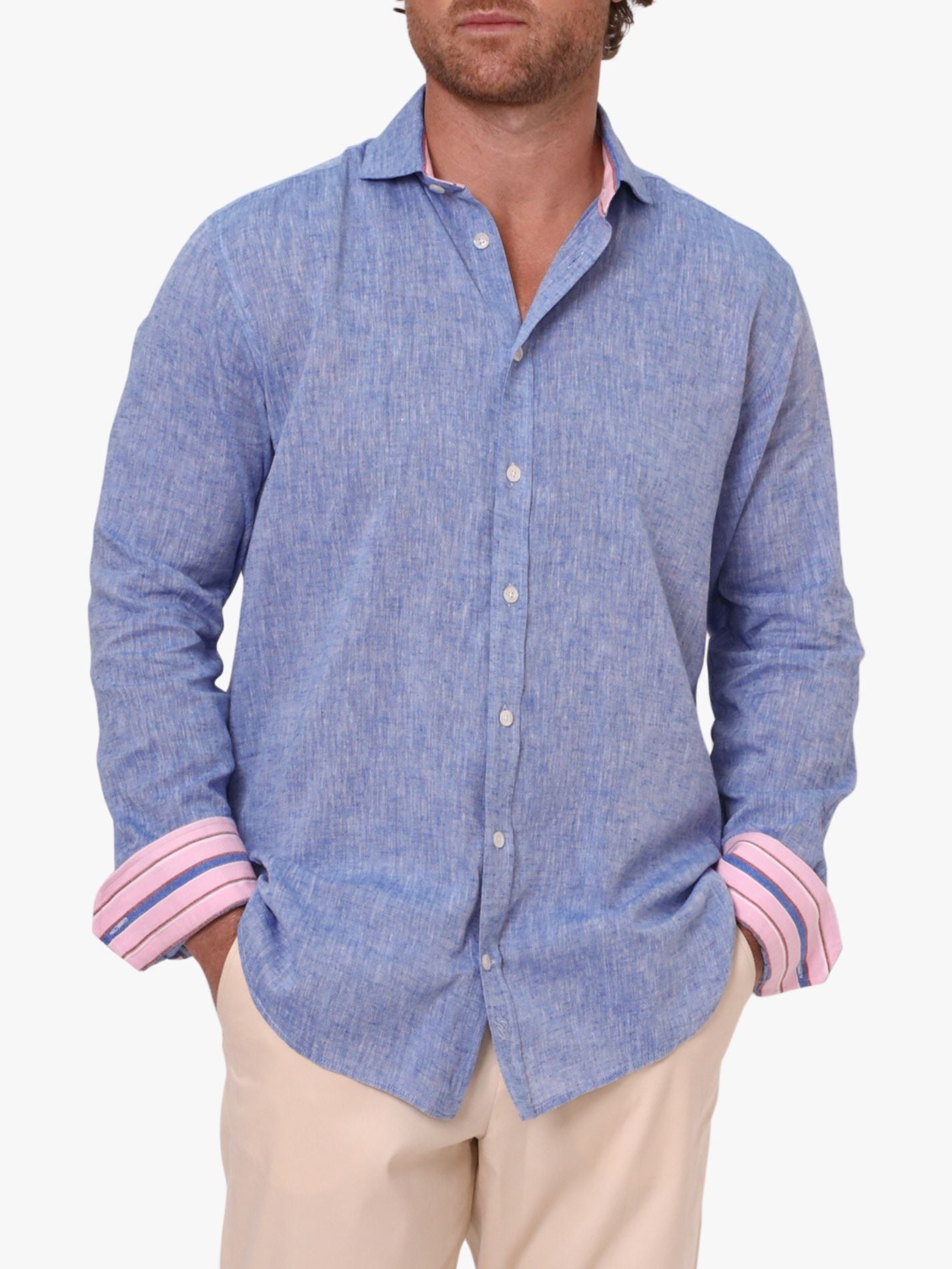Mida Blue Linen Shirt by Koy Clothing