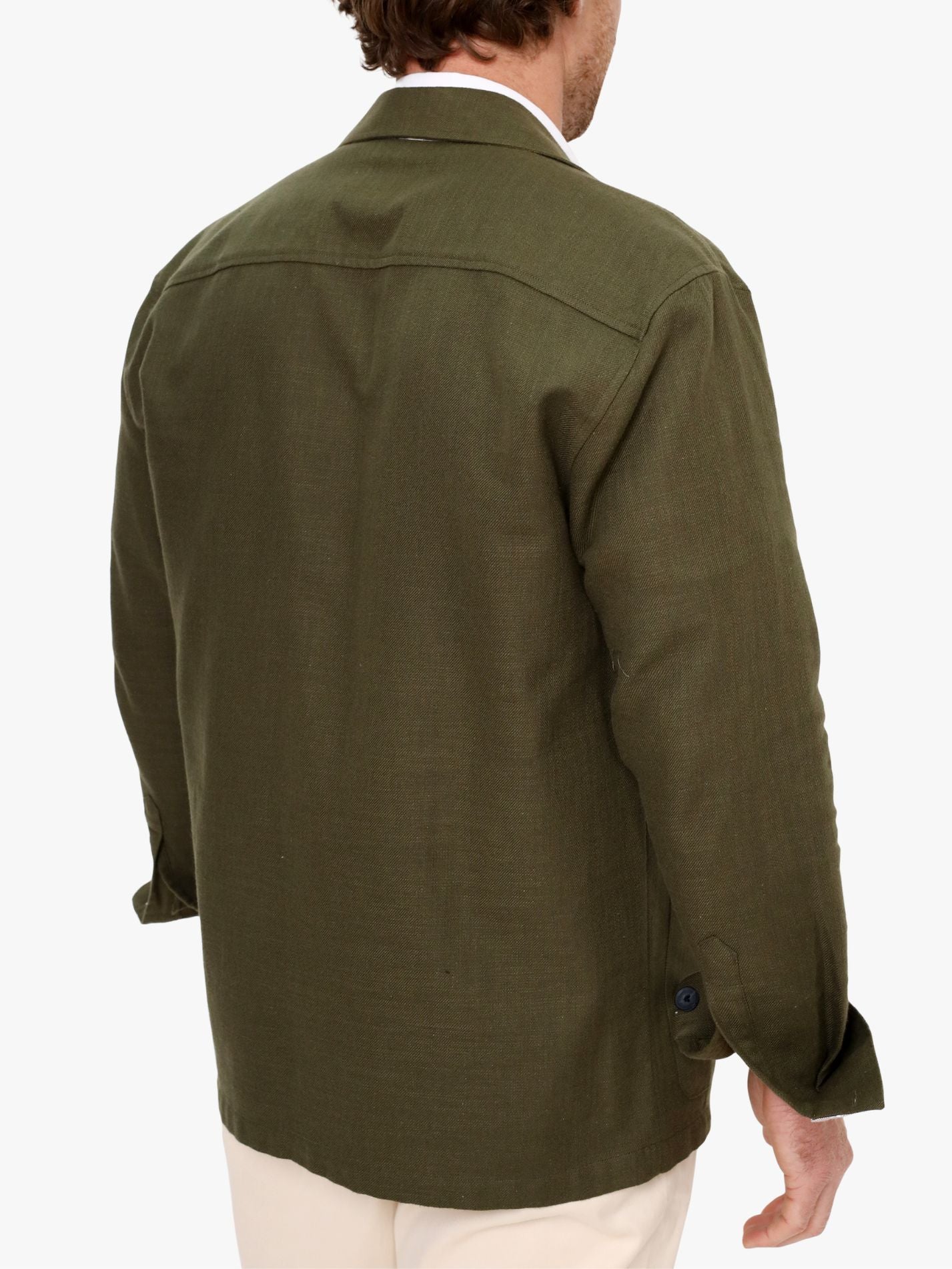 Olive Cotton Shirt Jacket by Koy Clothing