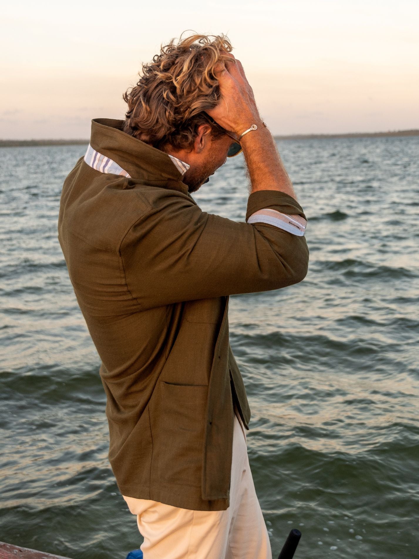 Olive Cotton Shirt Jacket by Koy Clothing