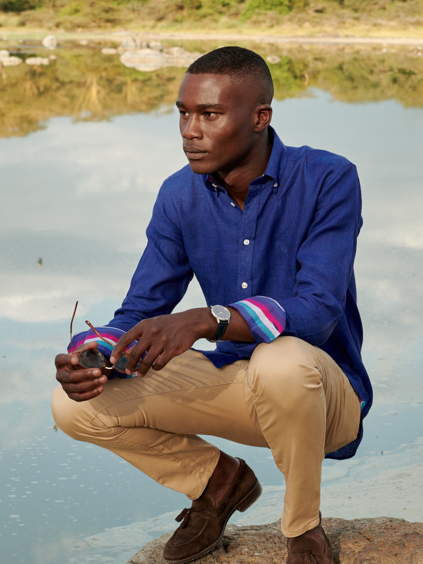 Navy Linen Shirt