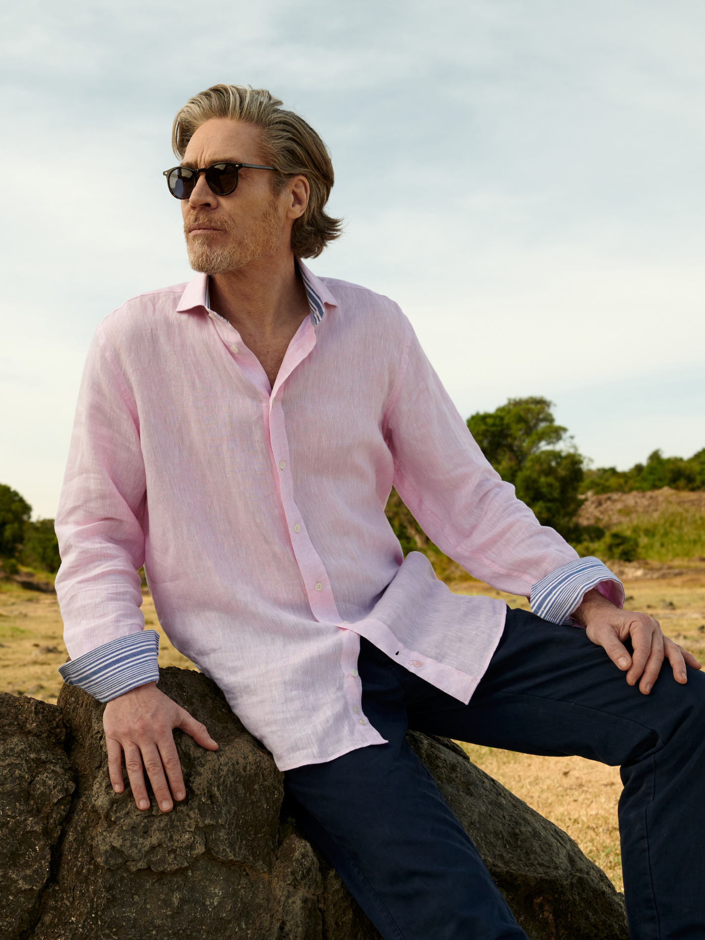 Flamingo Pink Linen Shirt