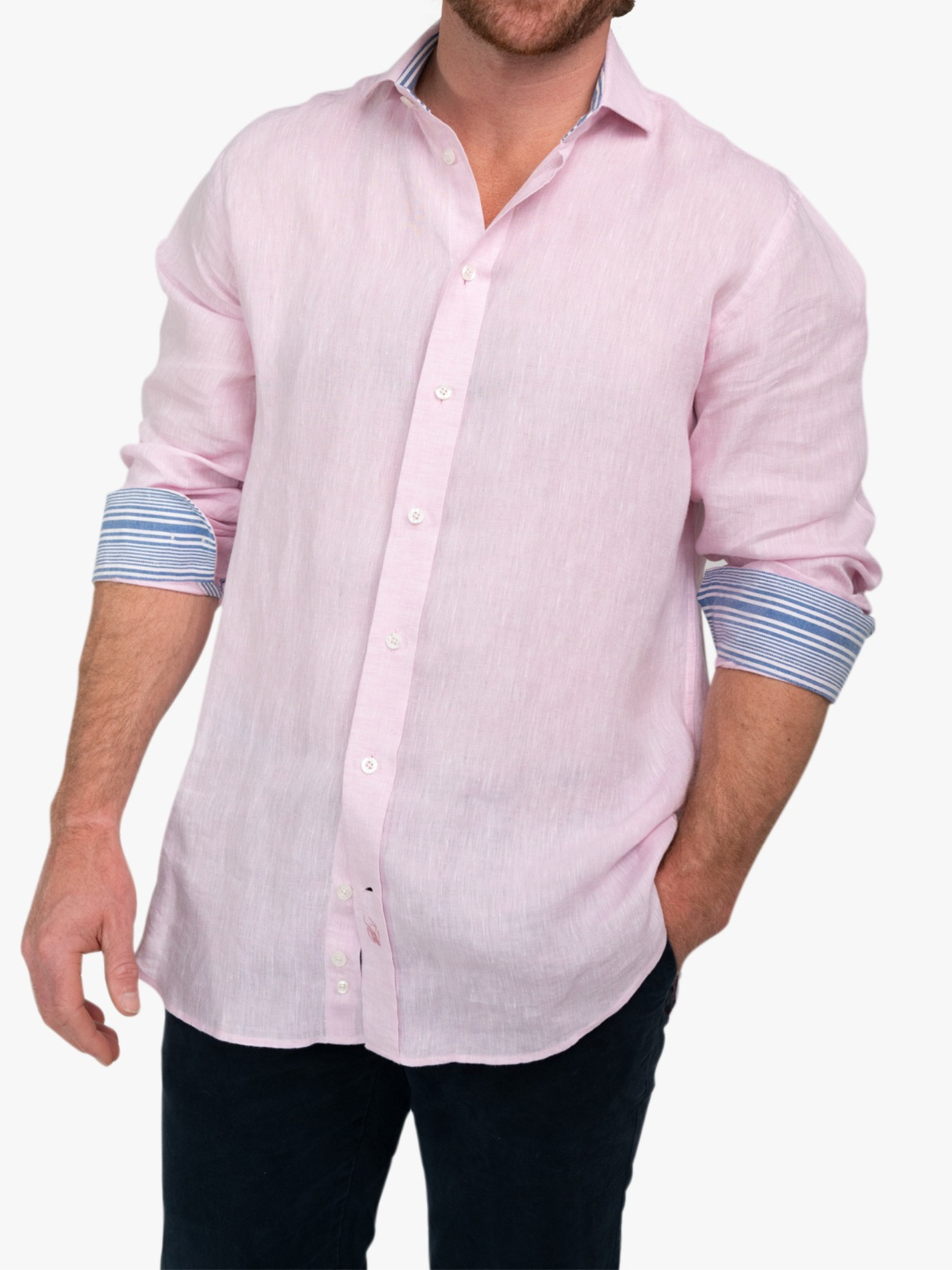 Flamingo Pink Linen Shirt