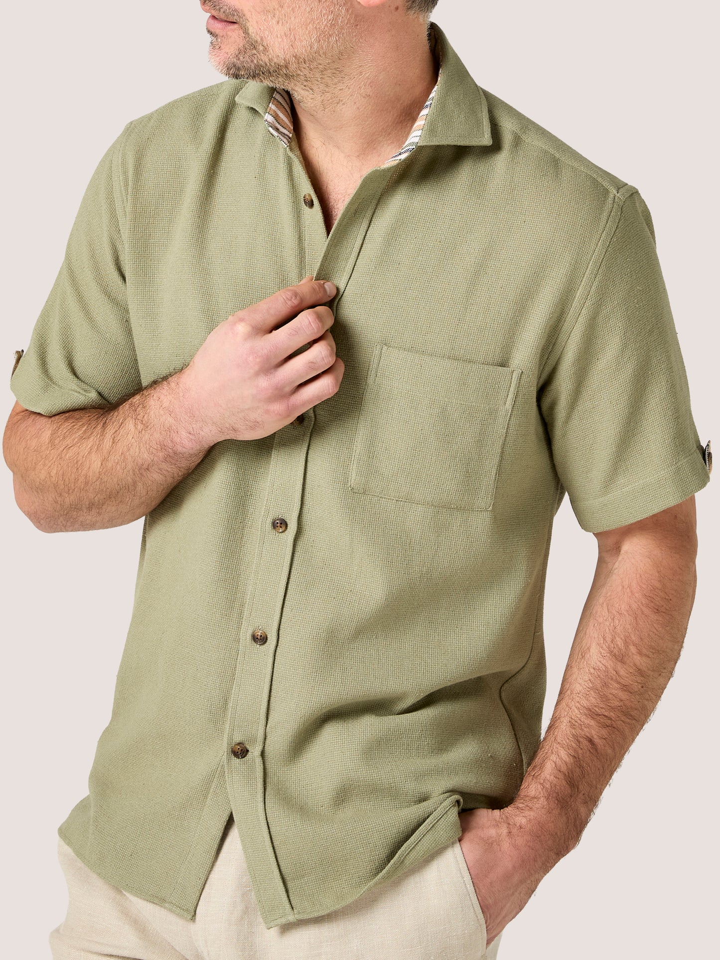 Olive Air Weave Shirt