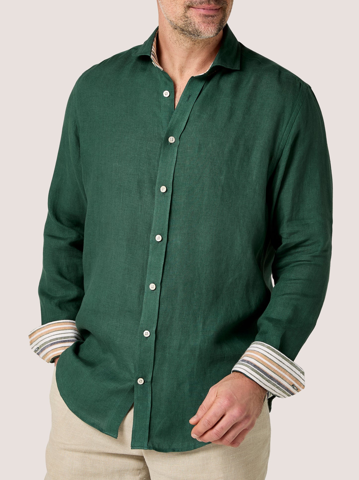 Forest Green Linen Shirt