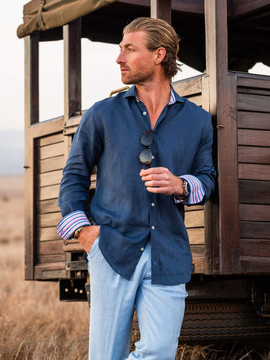 Deep Navy Linen Shirt