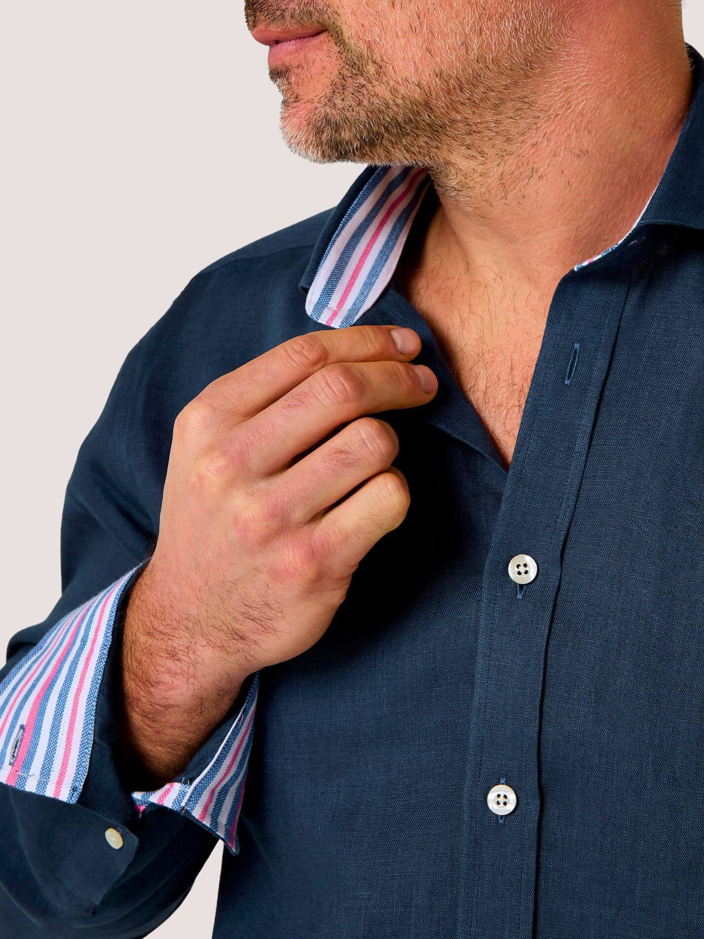 Deep Navy Linen Shirt