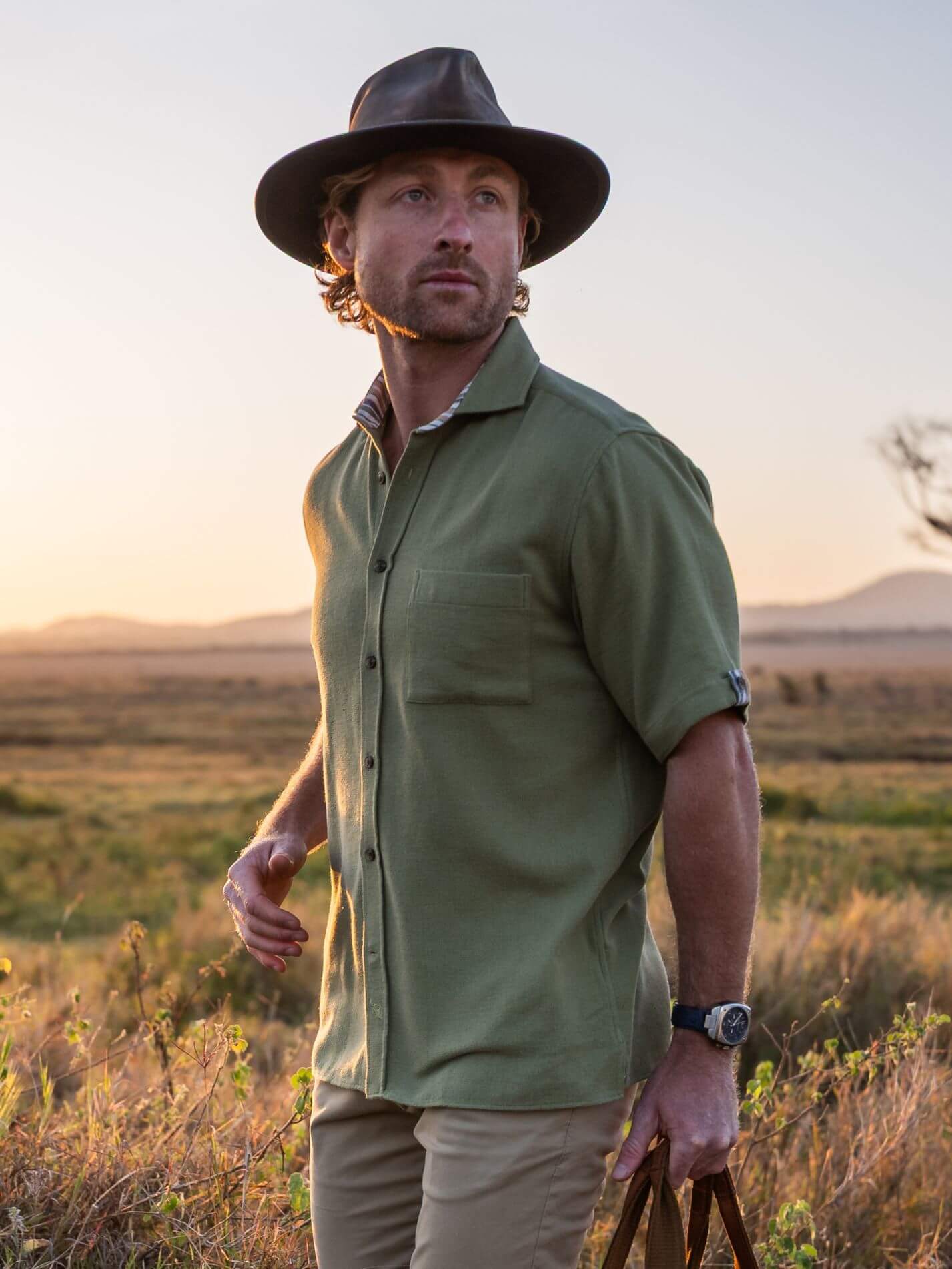 Olive Air Weave Shirt