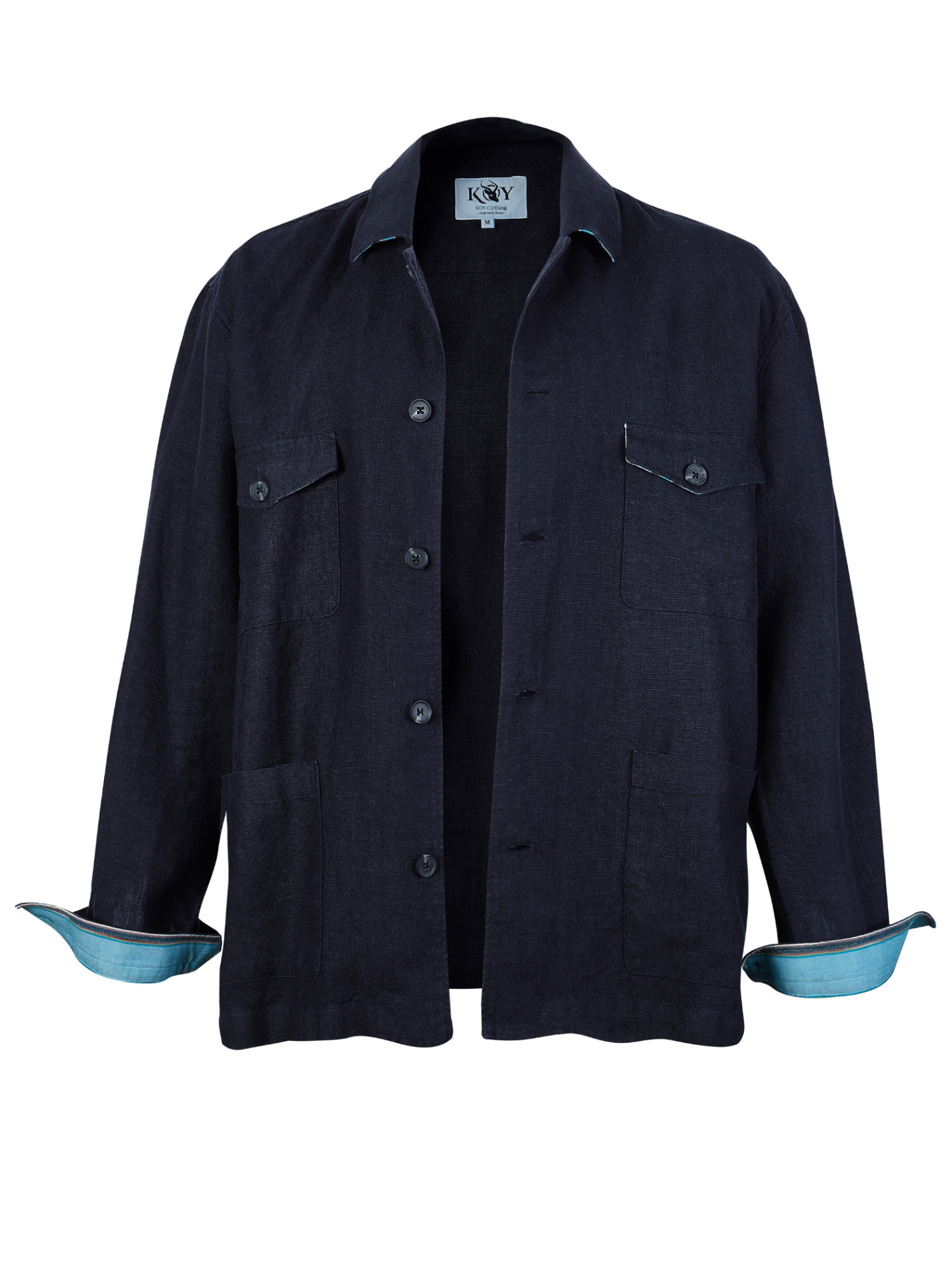 Bahari Navy Linen Shirt-Jacket